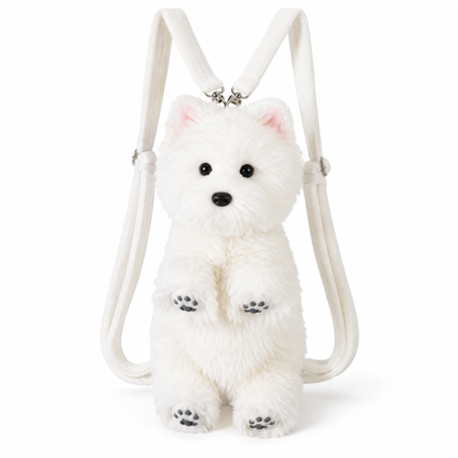 Westie | Plush backpack front view